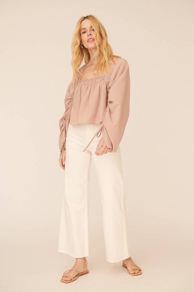 Cream Peasant Blouse