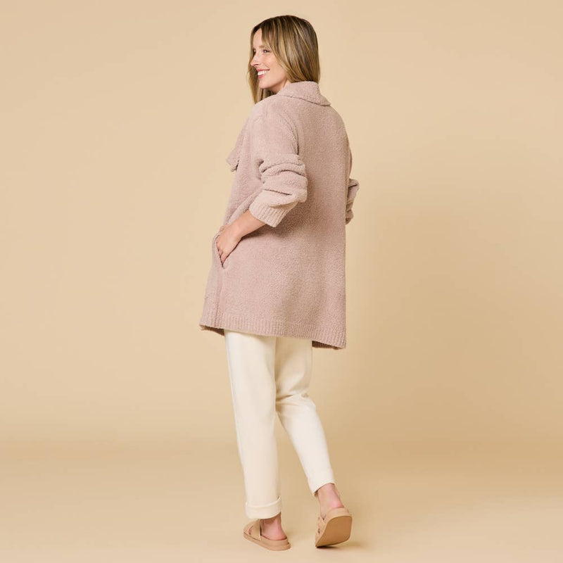 Ultra-Marshmallow Wrap Cardigan w/Exaggerated Collar
