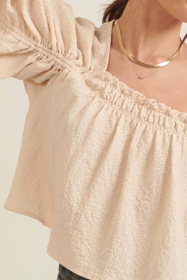 Cream Peasant Blouse
