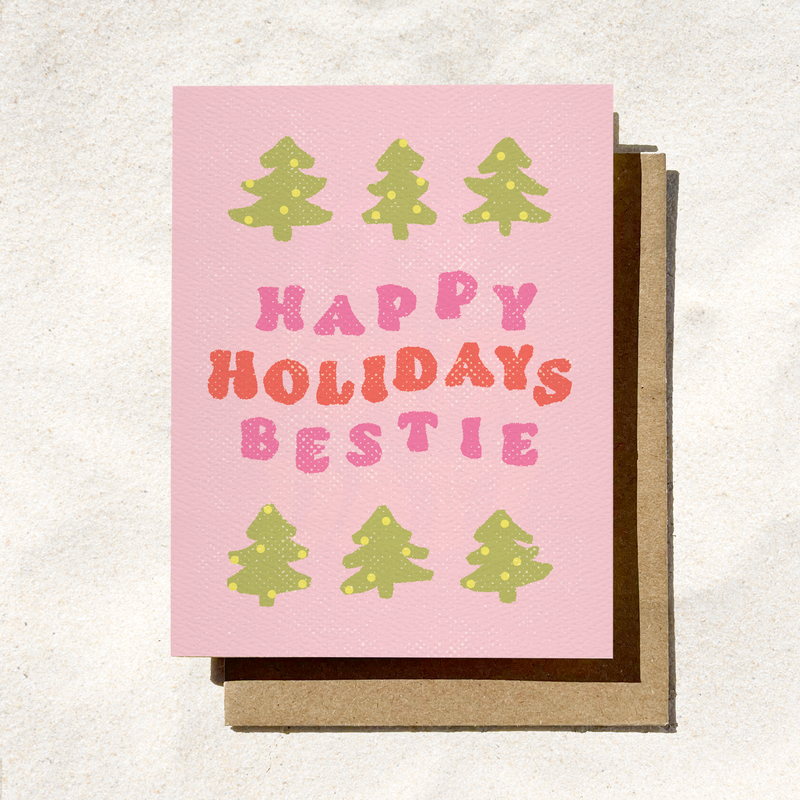 Happy Holidays Bestie Card