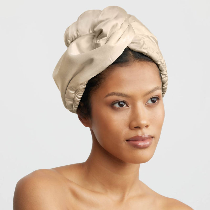 KITSCH - Satin-Wrapped Hair Towel - Champagne