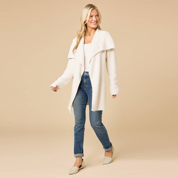 Ultra-Marshmallow Wrap Cardigan w/Exaggerated Collar