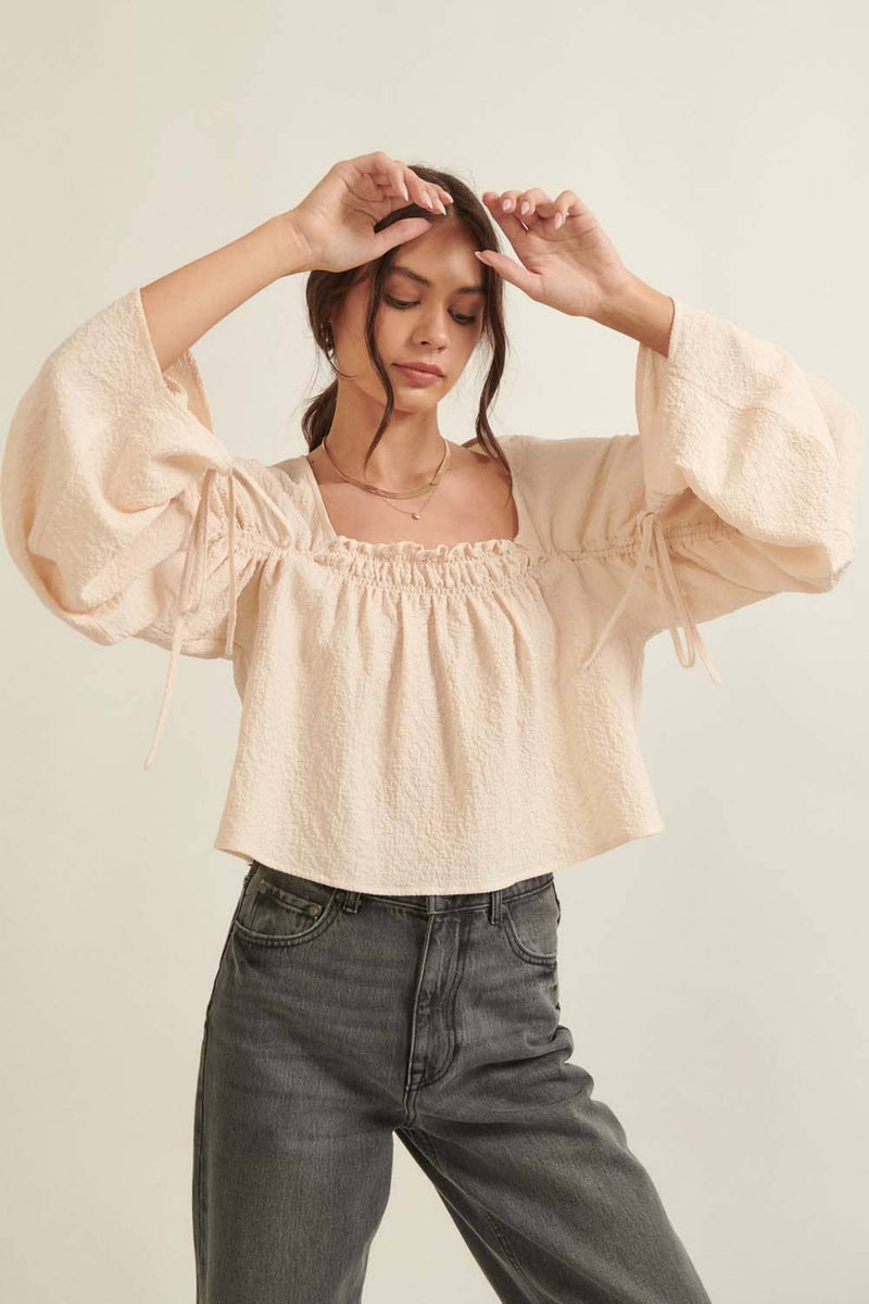 Cream Peasant Blouse
