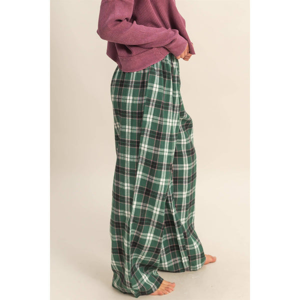 Flannel Wide Leg Lounge Pants
