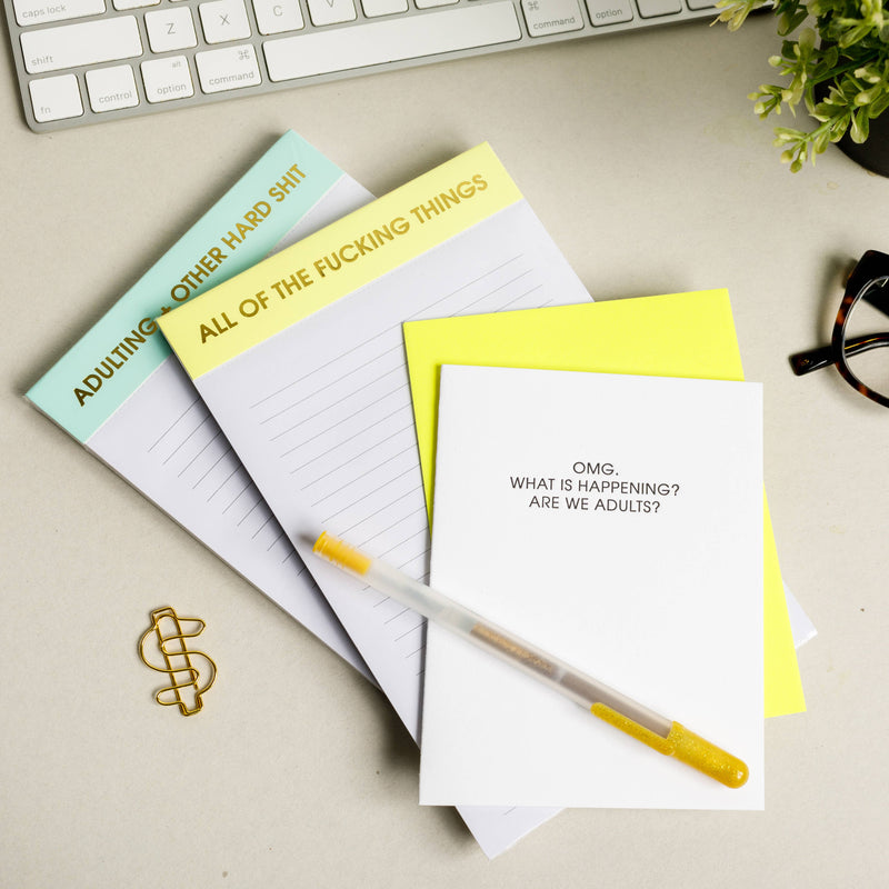 Adulting + Other Hard Shit - Lined Notepad