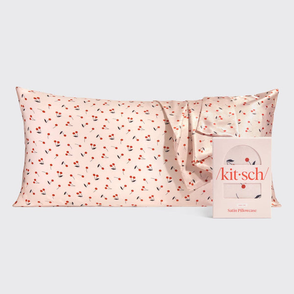 KITSCH - Satin Pillowcase King - Cherry Print