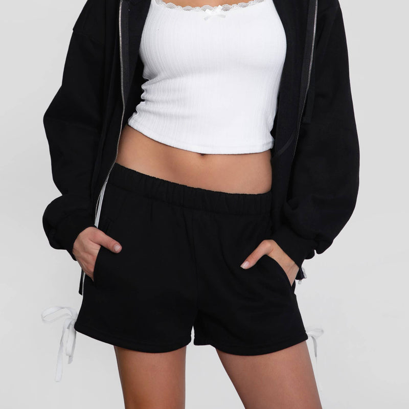 Cutie Plush Bow Fleece Shorts