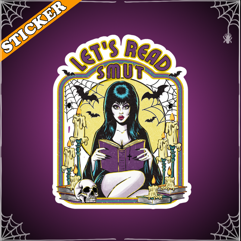 Let’s Read Smut Sticker, Elvira, Spooky Witchy Kindle Decals