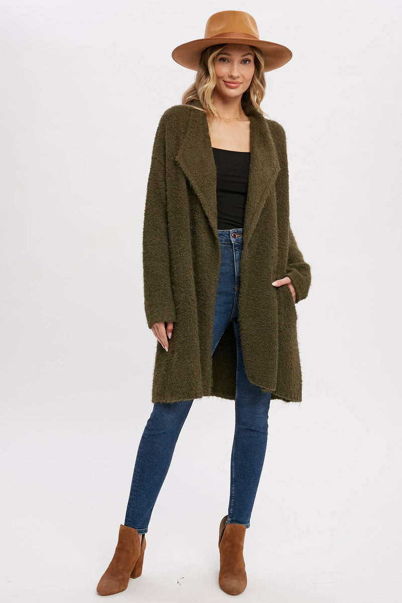 Cloudsoft Fuzzy Knit Cardigan