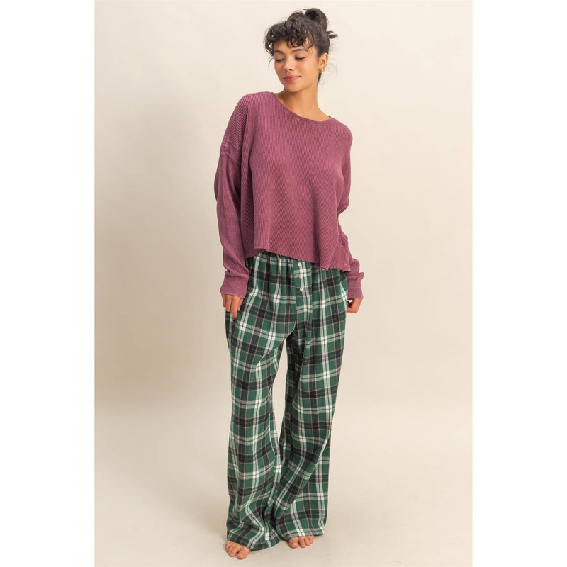 Flannel Wide Leg Lounge Pants