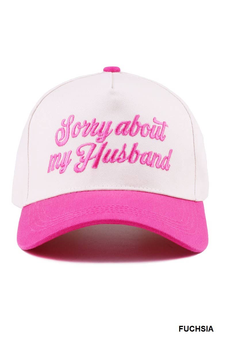 Sorry About My Husband Canvas Cap