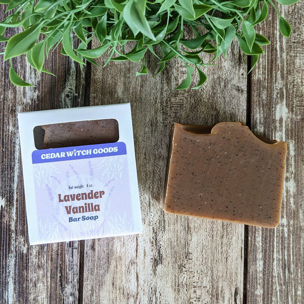 Cedar Witch Goods - Lavender Vanilla Exfoliating Oatmeal Soap