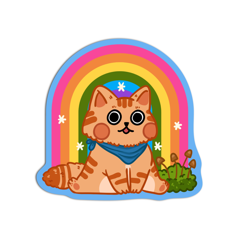 Dazed Cat Vinyl Waterproof Sticker