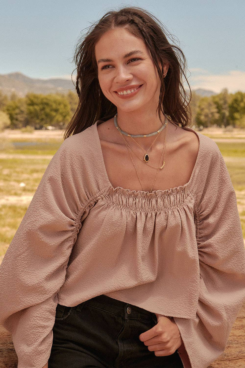 Cream Peasant Blouse