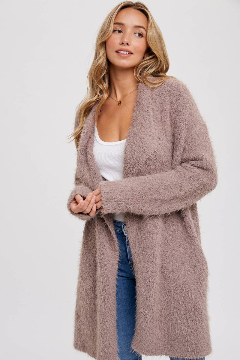 Cloudsoft Fuzzy Knit Cardigan