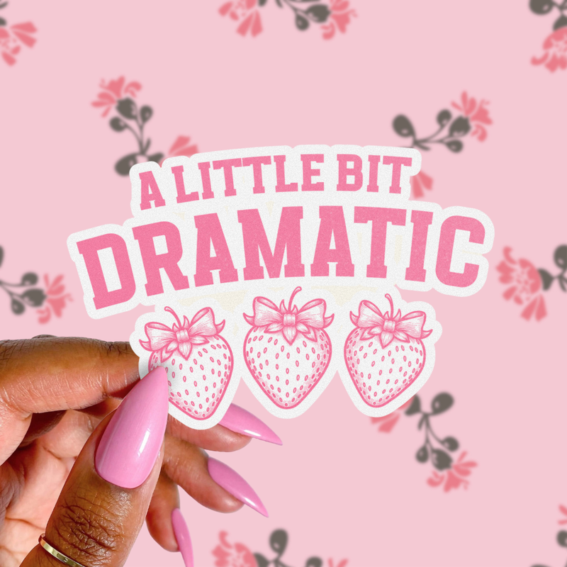 Coquette Strawberry Sticker - A Little Bit Dramatic
