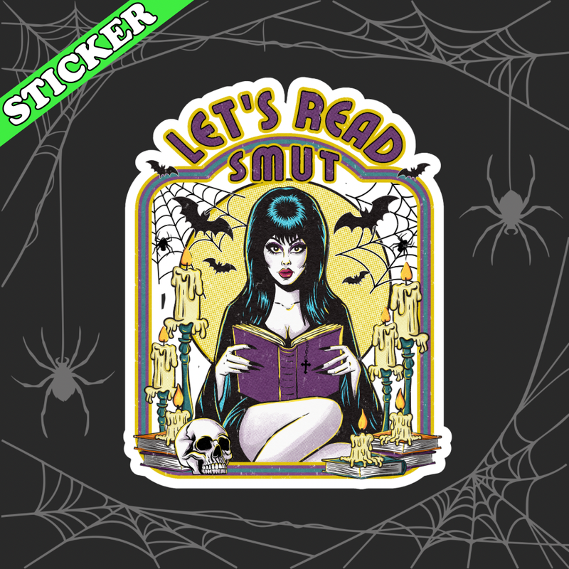 Let’s Read Smut Sticker, Elvira, Spooky Witchy Kindle Decals