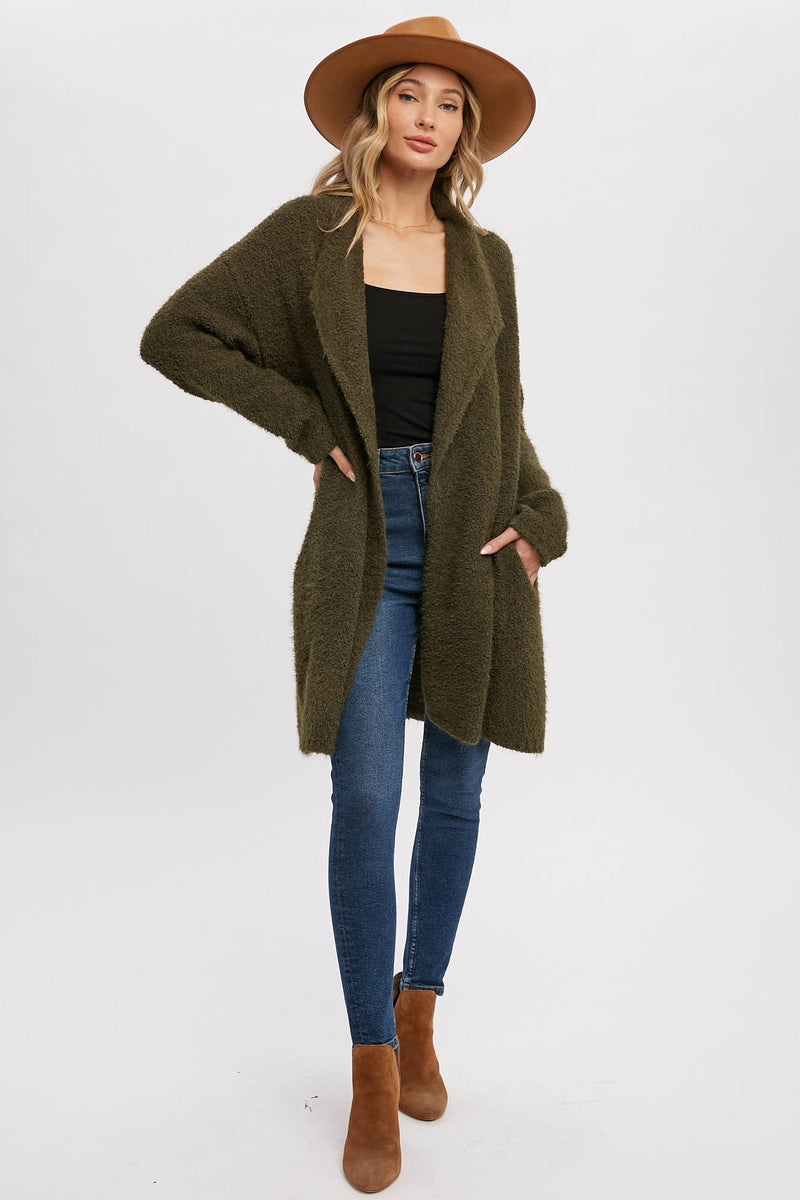 Cloudsoft Fuzzy Knit Cardigan