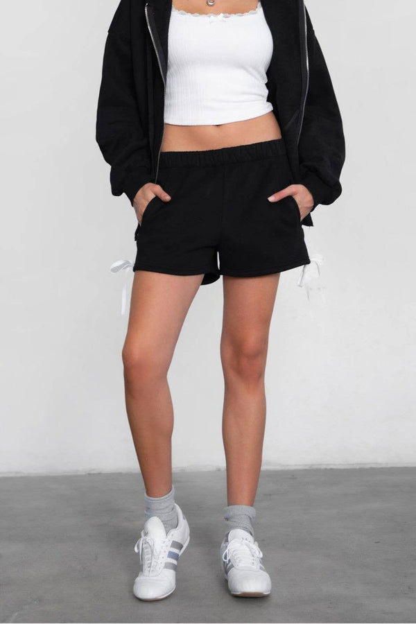 Cutie Plush Bow Fleece Shorts