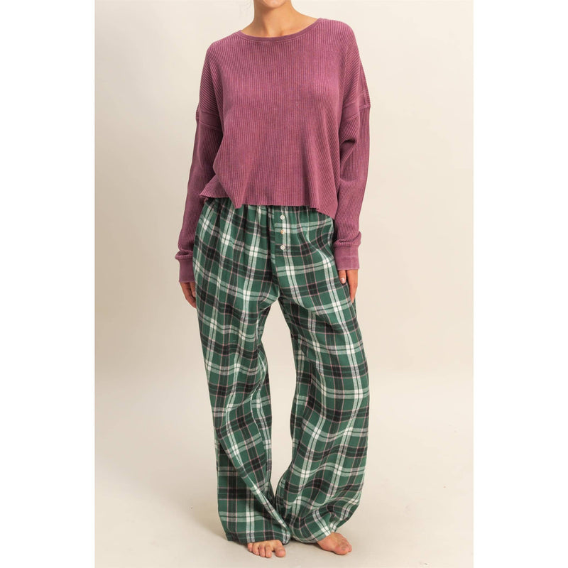 Flannel Wide Leg Lounge Pants