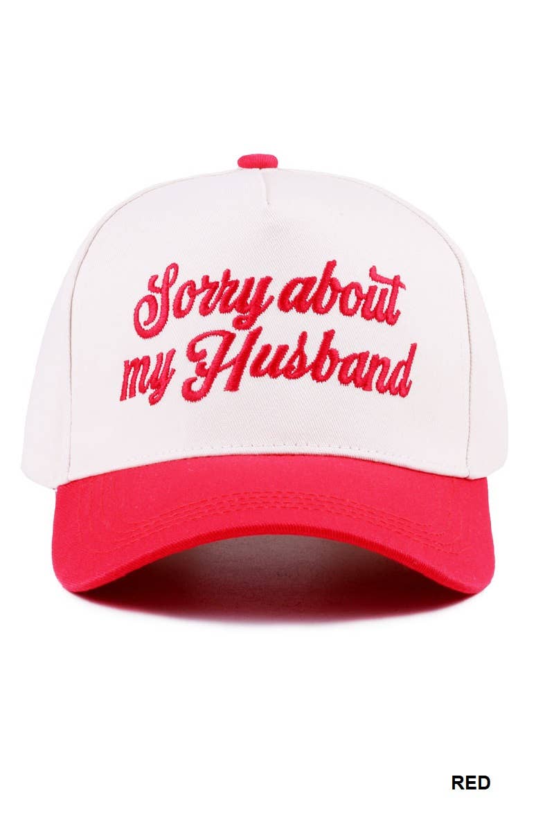 Sorry About My Husband Canvas Cap