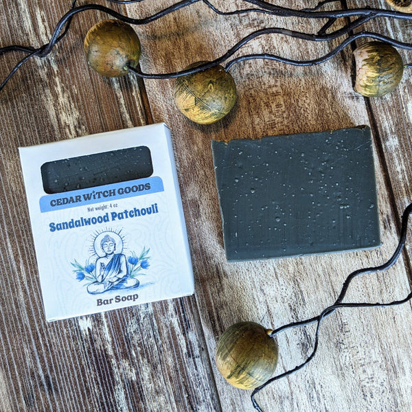 Cedar Witch Goods - Sandalwood Patchouli Charcoal Soap