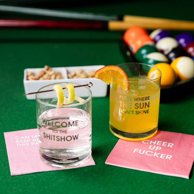 Welcome to the Shitshow - Gold Foil Rocks Glass