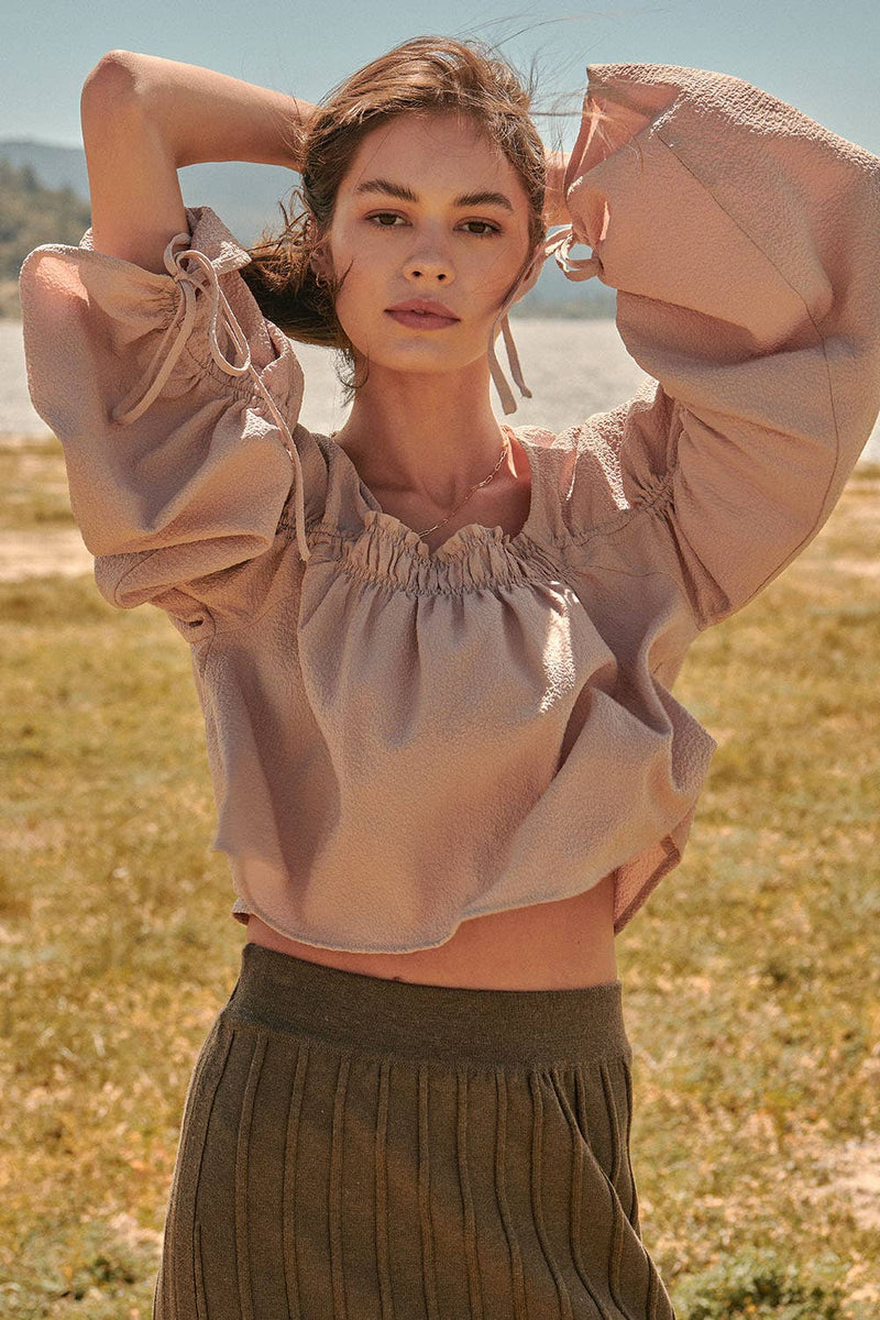 Cream Peasant Blouse