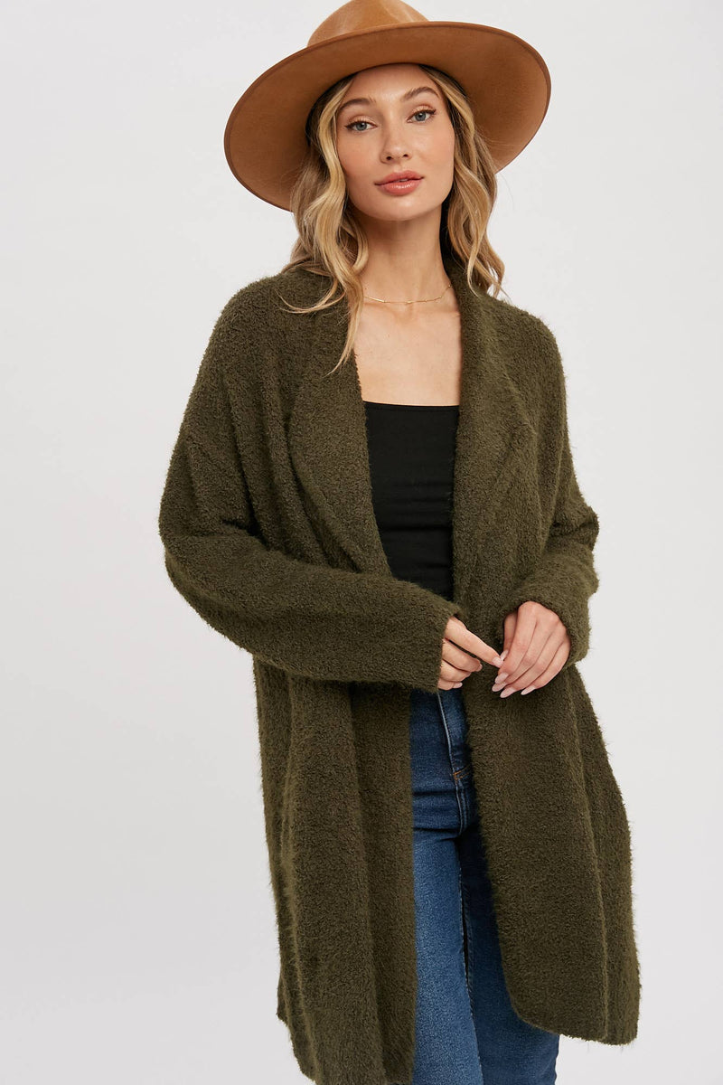 Cloudsoft Fuzzy Knit Cardigan