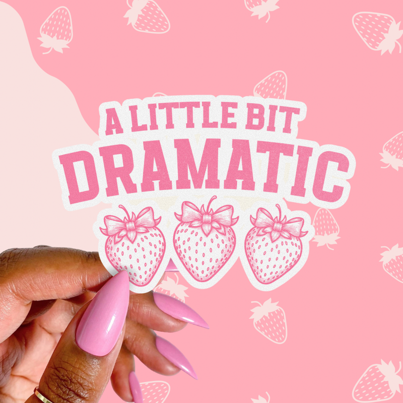 Coquette Strawberry Sticker - A Little Bit Dramatic