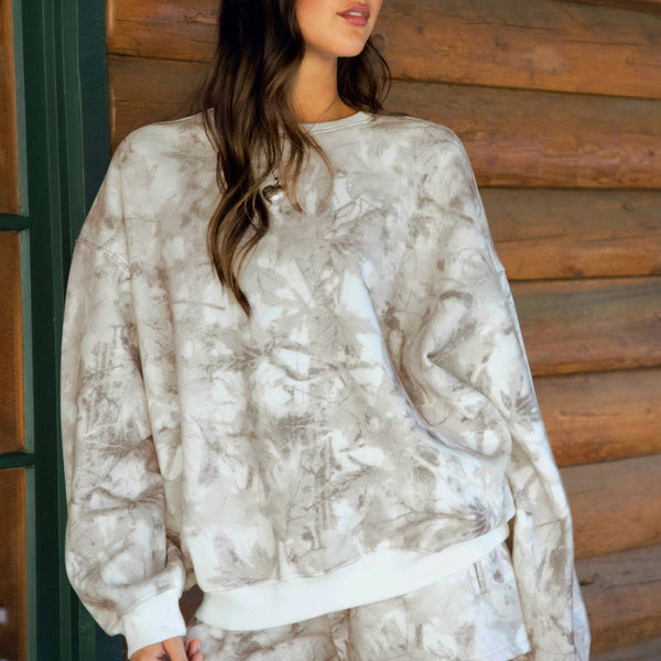 Camo Lounge Fleece Crew Neck Sweatshirt