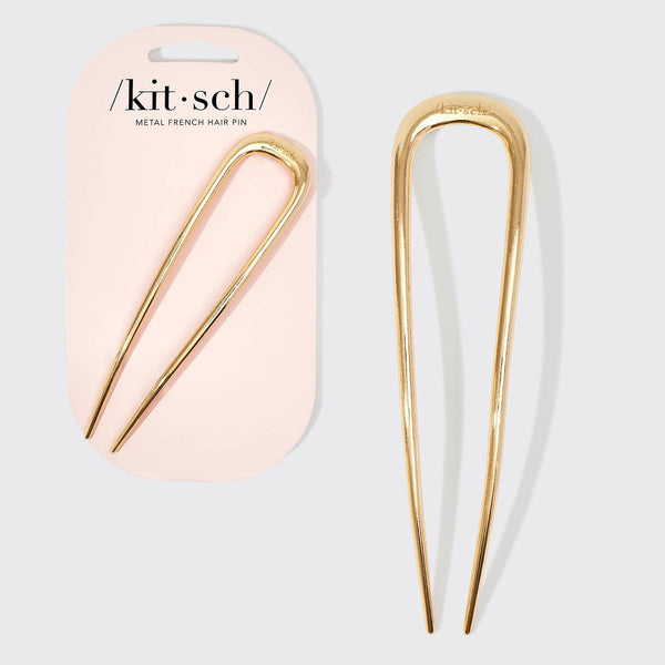 KITSCH - Metal French Hair Pin 1pc- Gold