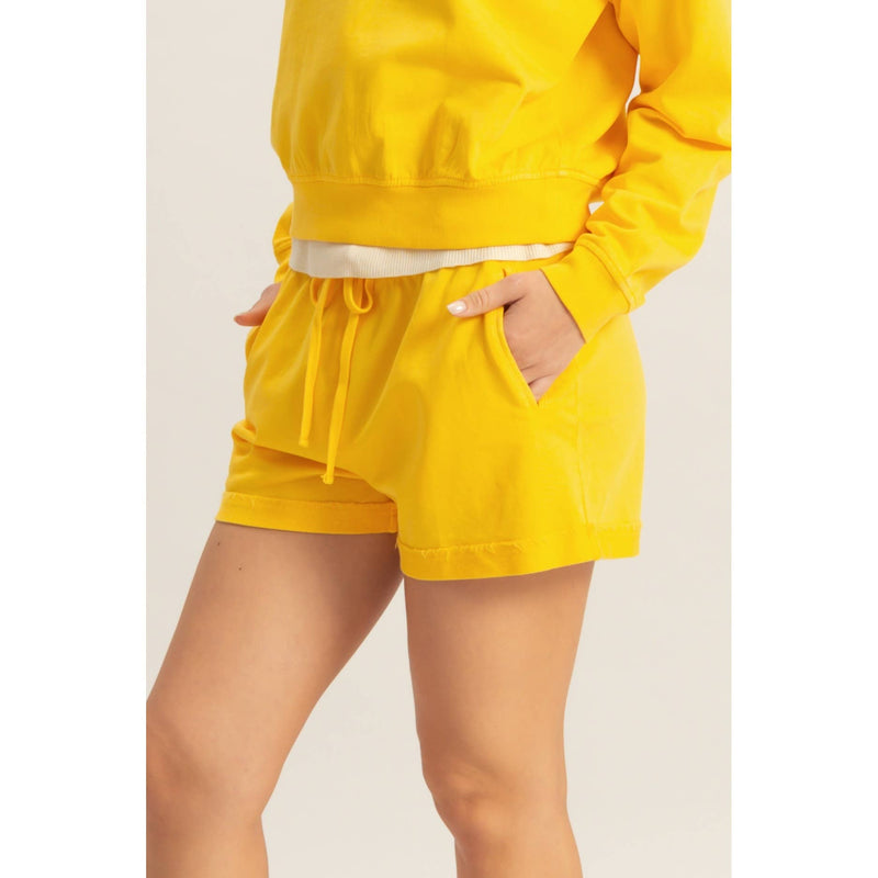 Pigment-Dyed Drawstring Shorts