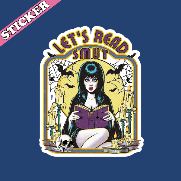 Let’s Read Smut Sticker, Elvira, Spooky Witchy Kindle Decals