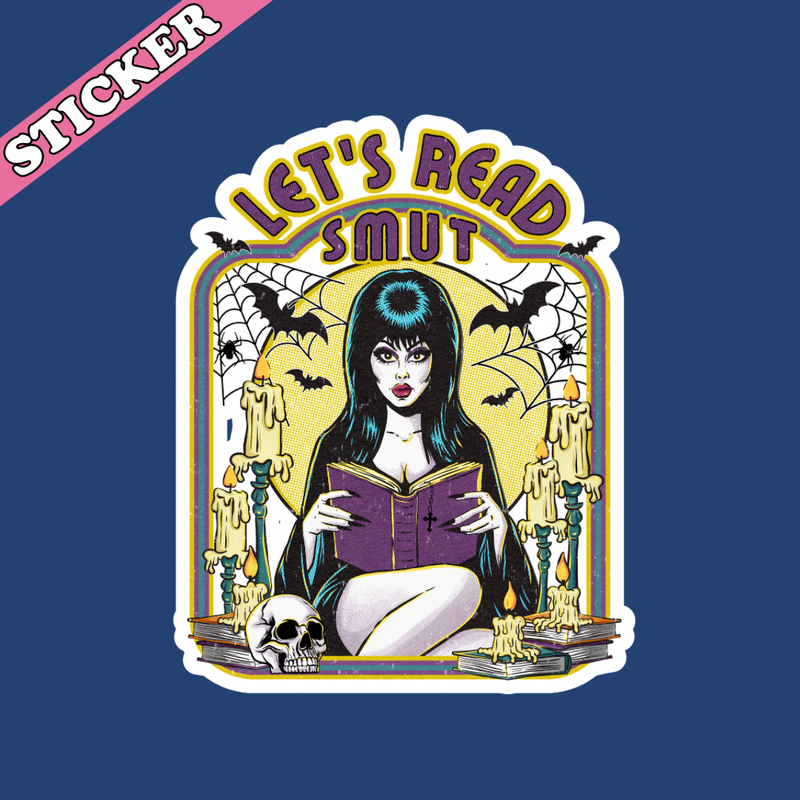 Let’s Read Smut Sticker, Elvira, Spooky Witchy Kindle Decals