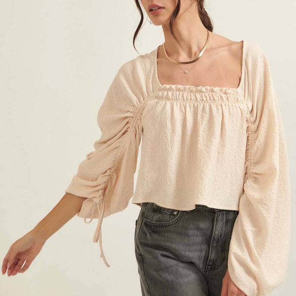 Cream Peasant Blouse