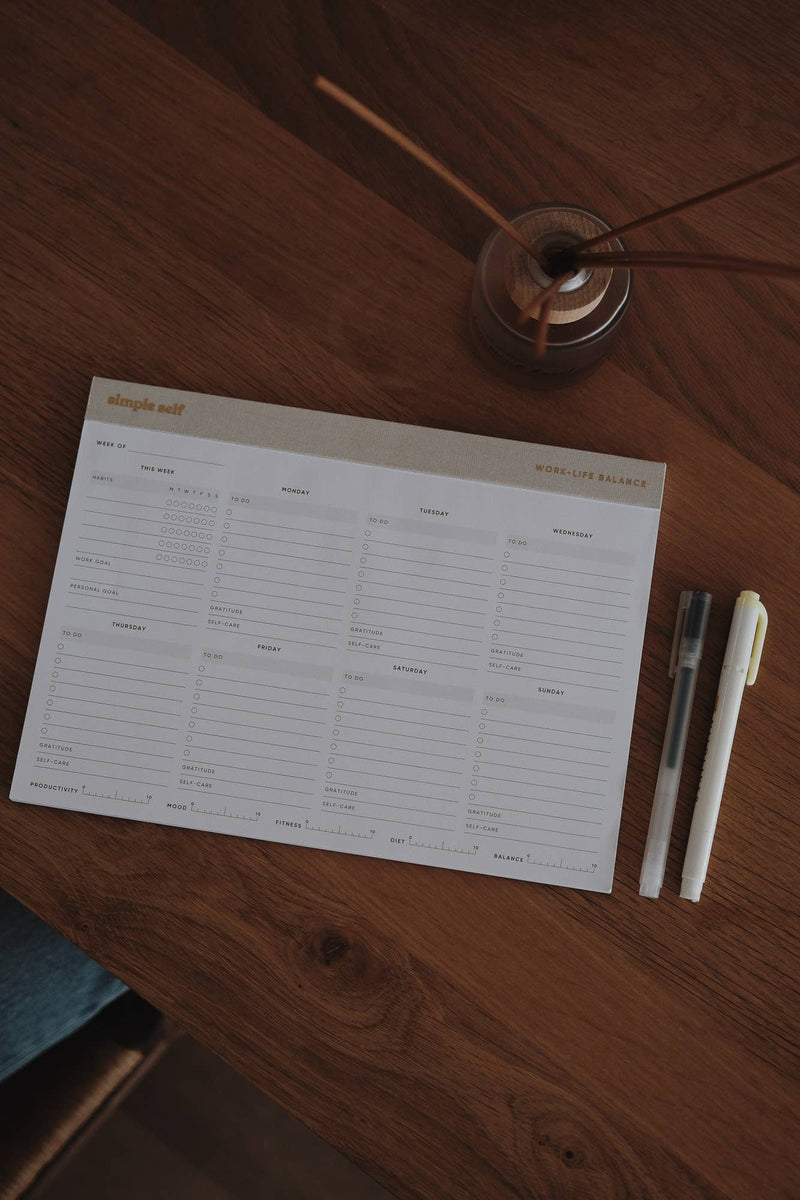 Simple Self - Work-Life Balance Planning Pad