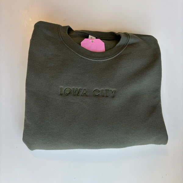 Embroidered IOWA CITY Sweatshirts