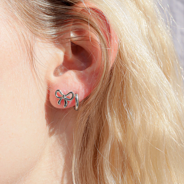 Tarnish-Free Sweetheart Bow Studs