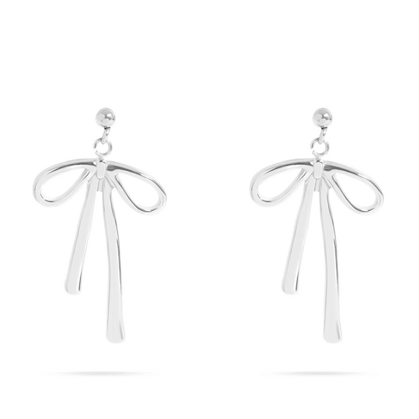 Tarnish-Free Flutter Bow Drop Earrings