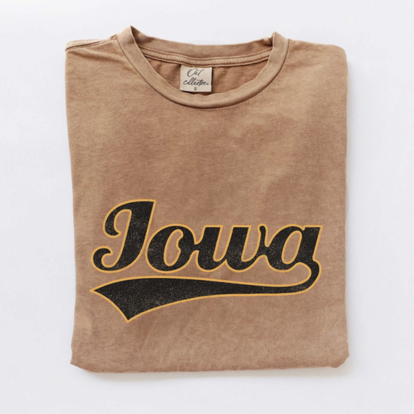 Iowa Mineral Washed Graphic Top