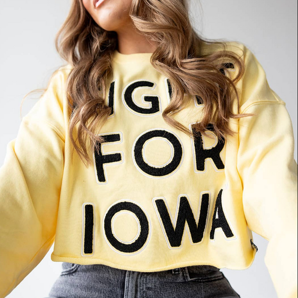 Gameday Social Apparel Co.® - Iowa Perkins Chenille Cropped Longsleeve