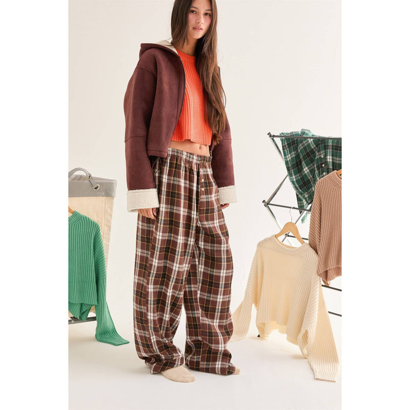 Flannel Wide Leg Lounge Pants