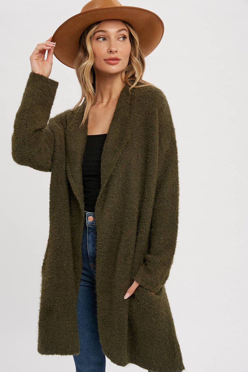 Cloudsoft Fuzzy Knit Cardigan