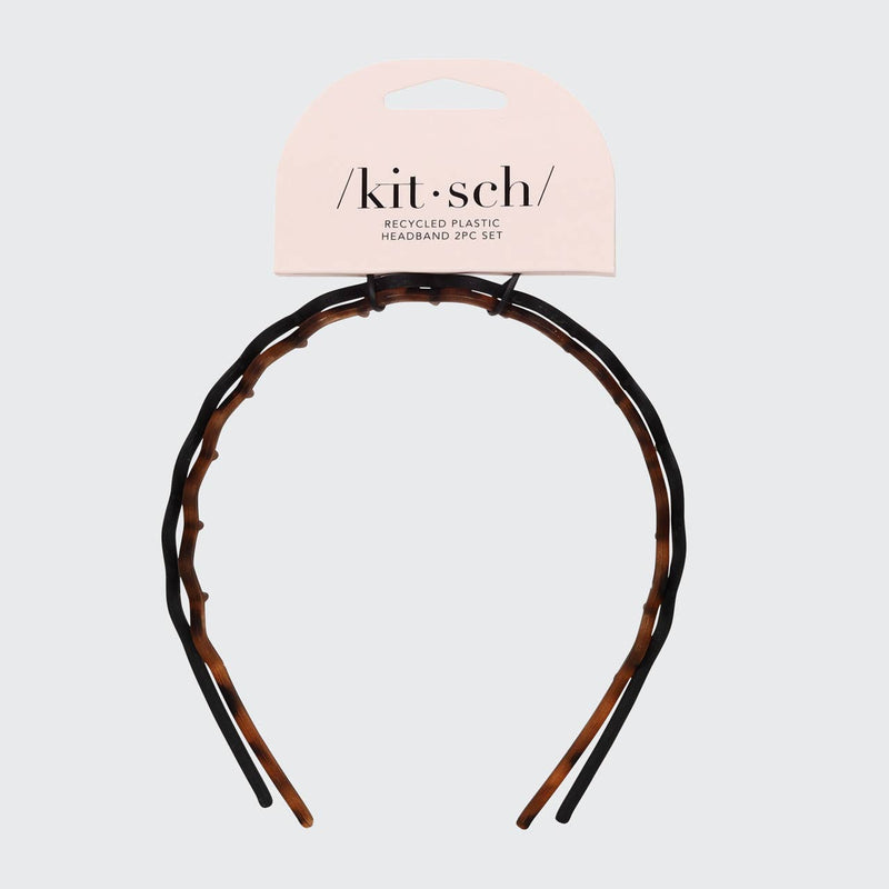 KITSCH - Zig Zag Headband 2pc - Black & Tort