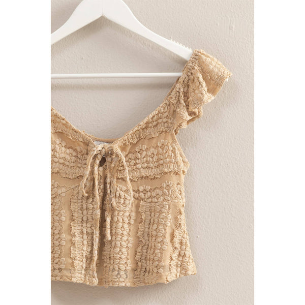 Lace Sweetheart Flutter Top