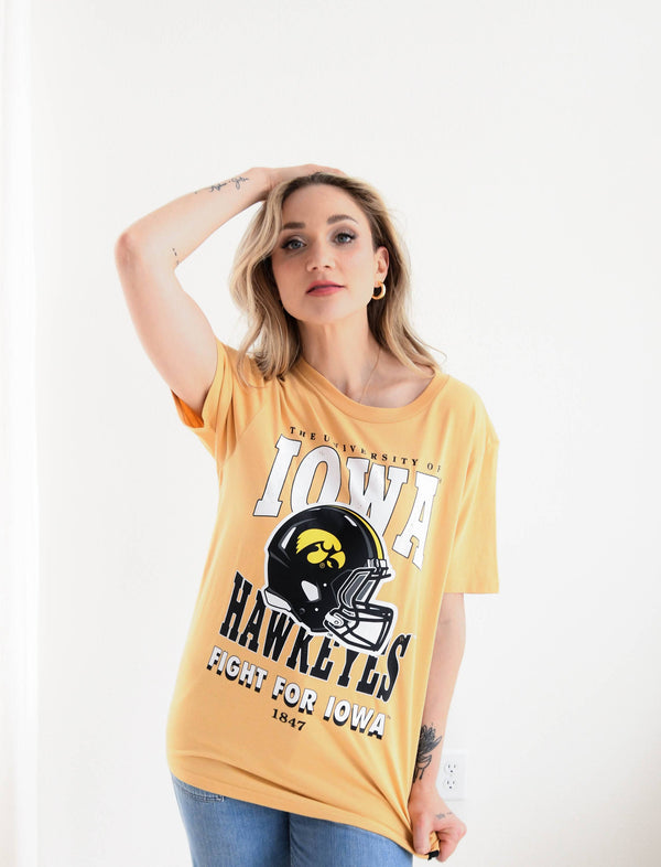 Gameday Social Apparel Co.® - Iowa Murray Hippie Comfort Tee: OLDGOLD / L