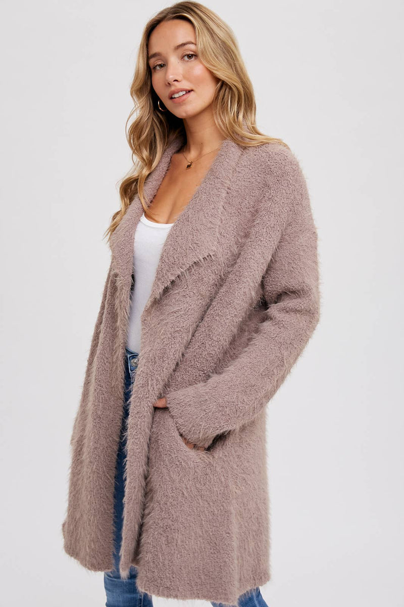 Cloudsoft Fuzzy Knit Cardigan