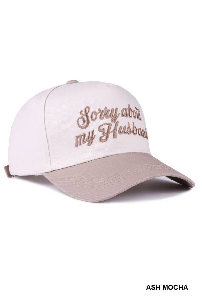 Sorry About My Husband Canvas Cap