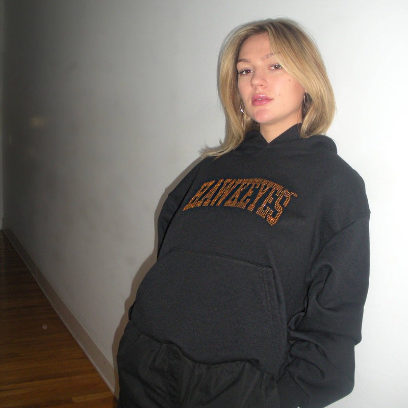 Recess Apparel - Hawkeyes Rhinestone Hoodie